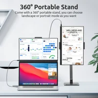 Amoudo 15.6 Inch 1920x1080P Portable Monitor with Desk Stand USB Type-C Mini HDMI Second Screen for PS4, XBox Switch PC Mac - Image 4