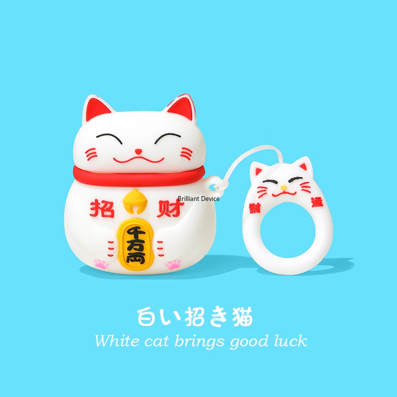 For Airpods Pro 3D Cute Cartoon Lucky Cat Earpods Case for Apple Airpods 3  Kawaii Chinese New Year Wireless Earphone Cover Box