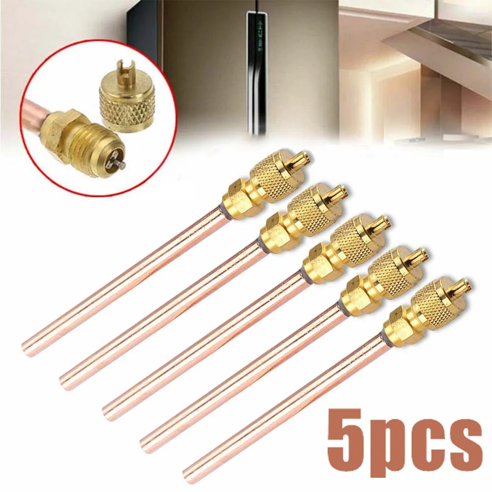 

5pcs Air Conditioner Refrigeration Access Valves Maintenance Valve Tube Filling Parts Home Improvement Ventilation System Access