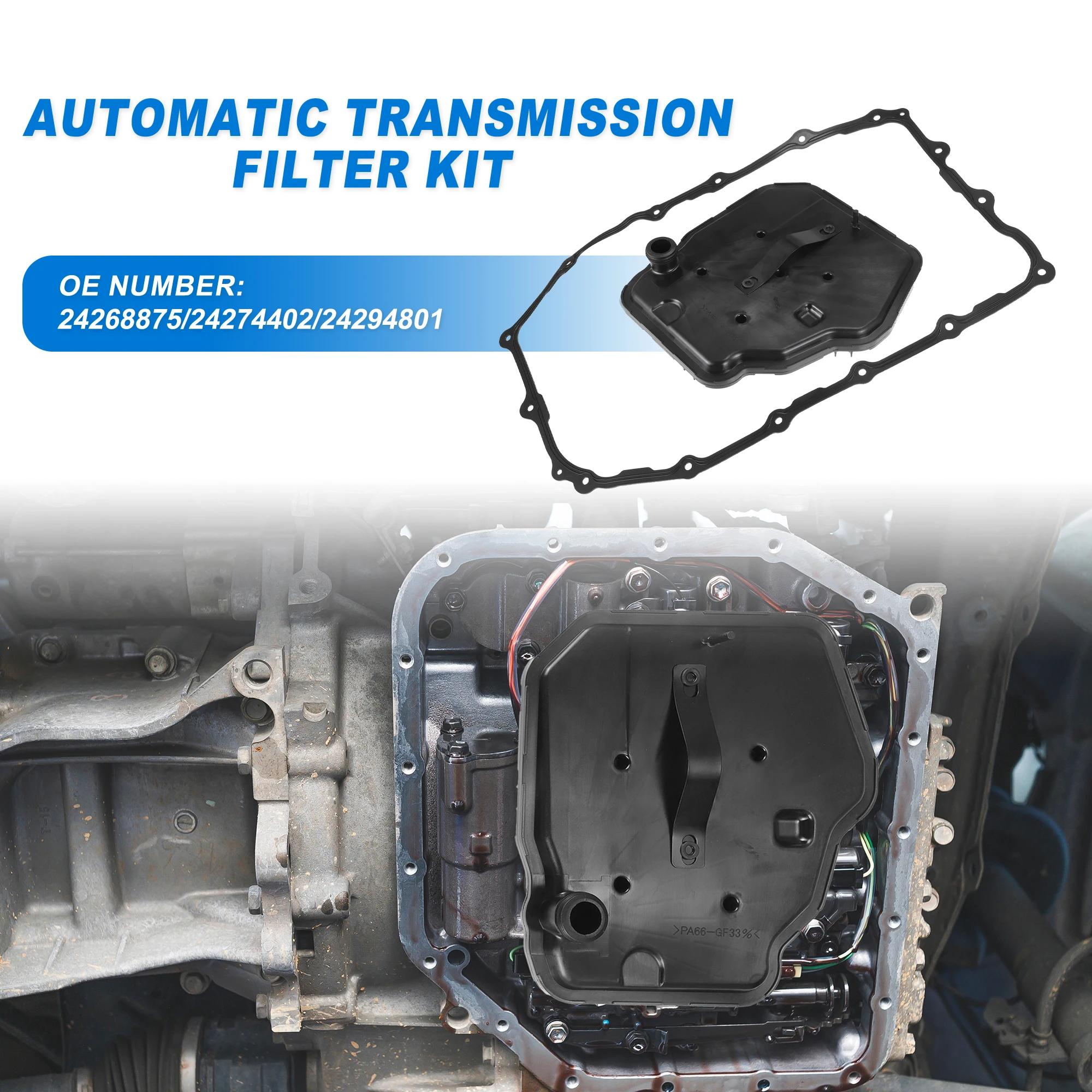 Car Transmission Filter Oil Pan Gasket Kit UXCELL for Chevrolet Camaro LS, LT 2.0L L4-Gas 24268875/24274402