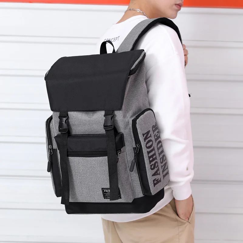 Black Fashion Men Backpack Bags Large Capacity Multifunction Casual Travel  Laptop Backpacks for Mlan School Bag