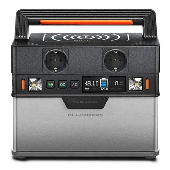 ALLPOWERS 휴대용 파워 스테이션, 300W (피크 500W), 288Wh 백업 배터리 전원 공급 장치, 순수 사인파, 110V, 220V AC 콘센트