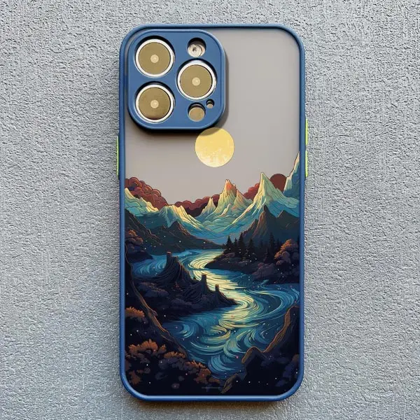 thumbnail image 1 of Funda de teléfono Sunrise Scenery para iPhone 15 14 Plus Pro Max 13 12 11 Pro Max Mini XR X XS 7 8 Plus SE Gorgeous Mountain River Cover, 1 of 5