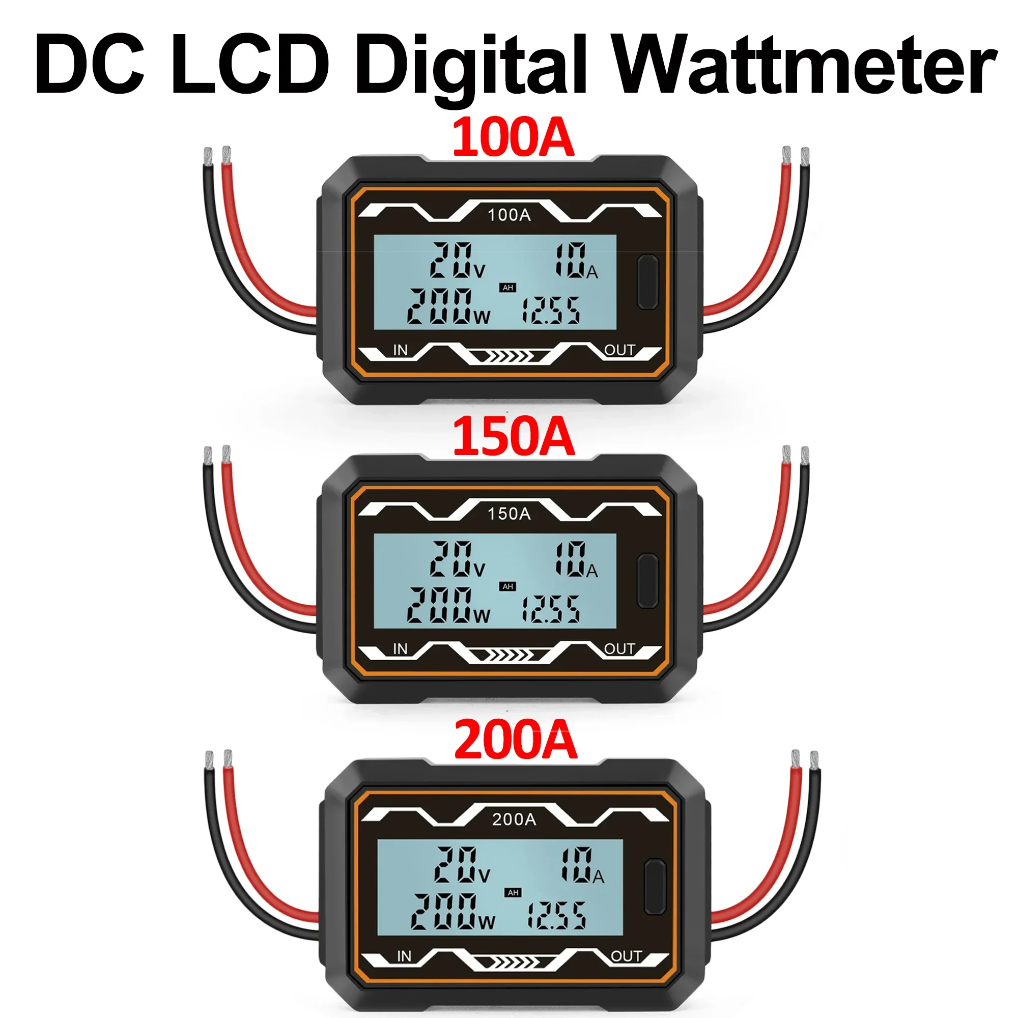 

100A 150A 200A RC Watt Meter High Precision Voltmeter Ammeter DC 0-60V Power Analyzer Battery Tester Backlight LCD Digital