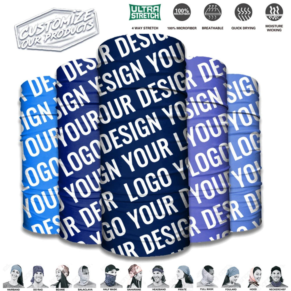 

Personalized Seamless Bandana Tube Mask Cycling Neck Gaiter Sport Headband Motorcycle Face Shield Scarf Women Custom Your Design