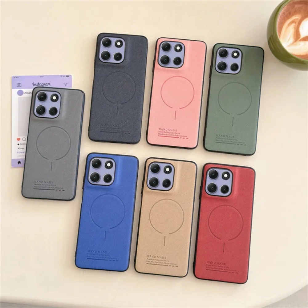 Luxury Leather Magnetic Back Case for Motorola Edge Series Smartphones