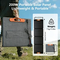 Panneaux solaires pliables 200W, kit complet de panneau de charge solaire portable, station d'alimentation pour le tourisme et le camping en extérieur 2