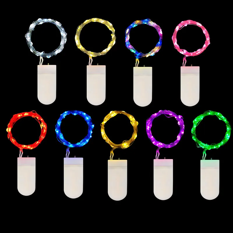 

20pcs 1-5M Garden Fairy Lamp LED Christmas Lamp Copper Wire String Lights for Wedding CR2032 Battery Powered Garland Party Decor