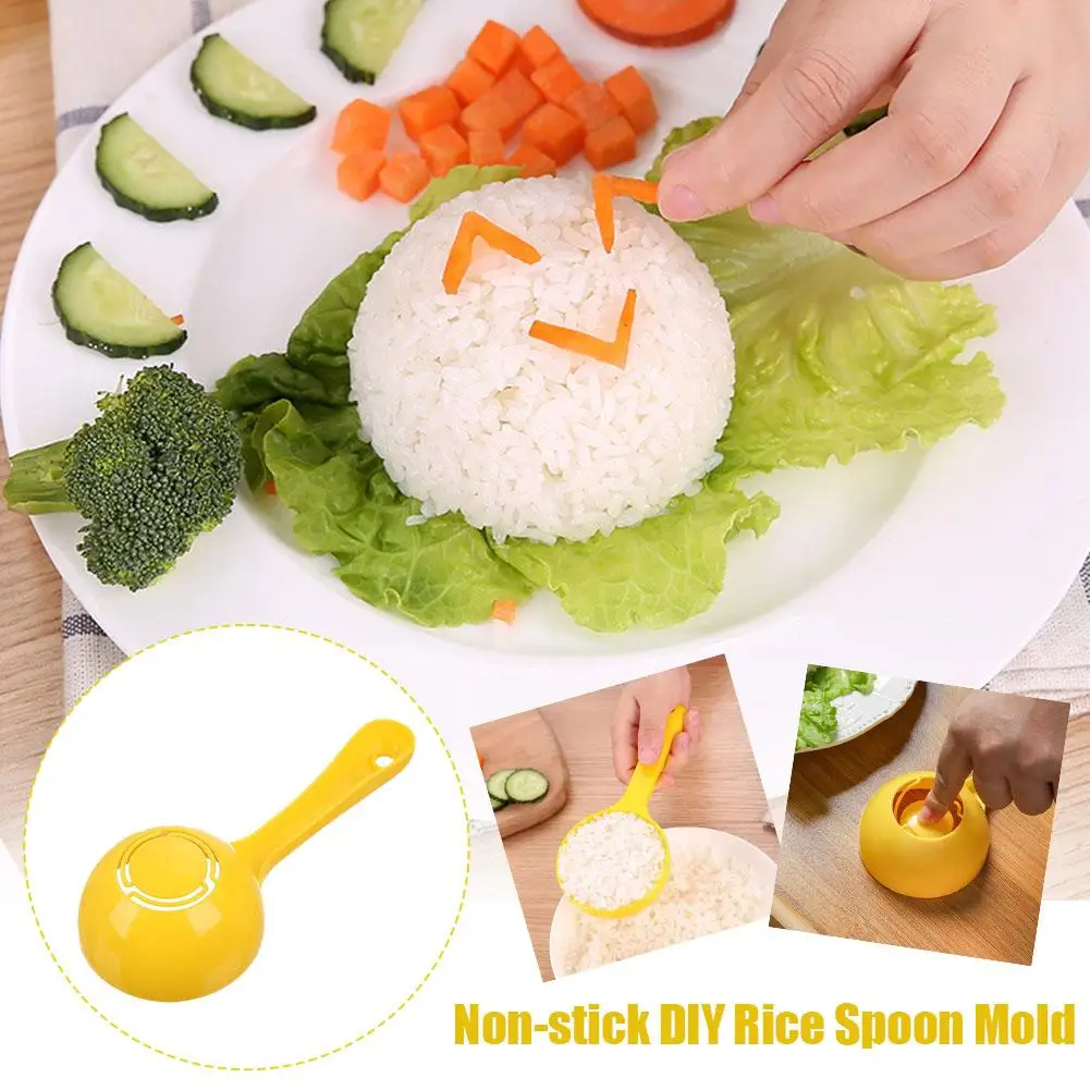 

1/2pcs Semicircle Rice Spoon Mold Non-stick Sushi Mold Rice Ball Scoop for Home Kitchen Rice Cooker Congee DIY Rice Spoon M C9S0