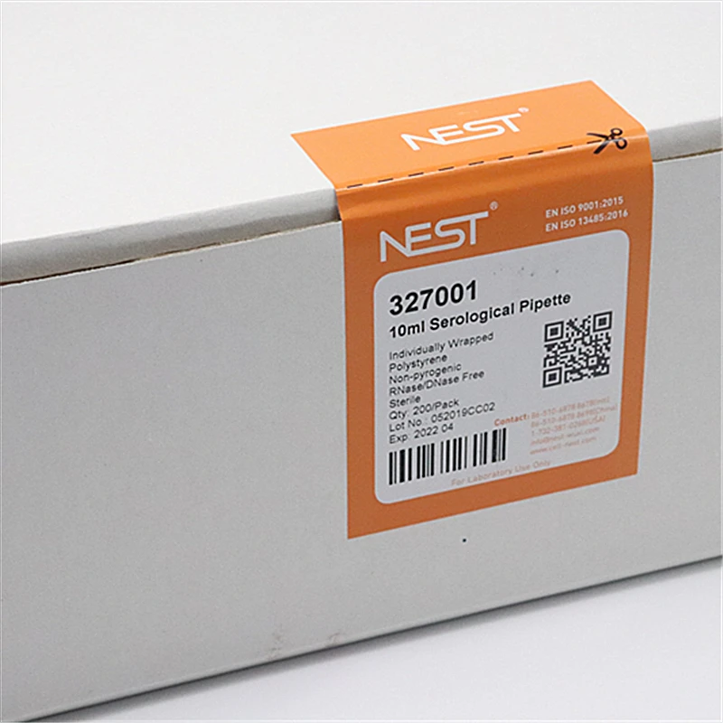 Nest Biotechnology Serological Pipette Can Be Used in Biological Research Individually Packaged