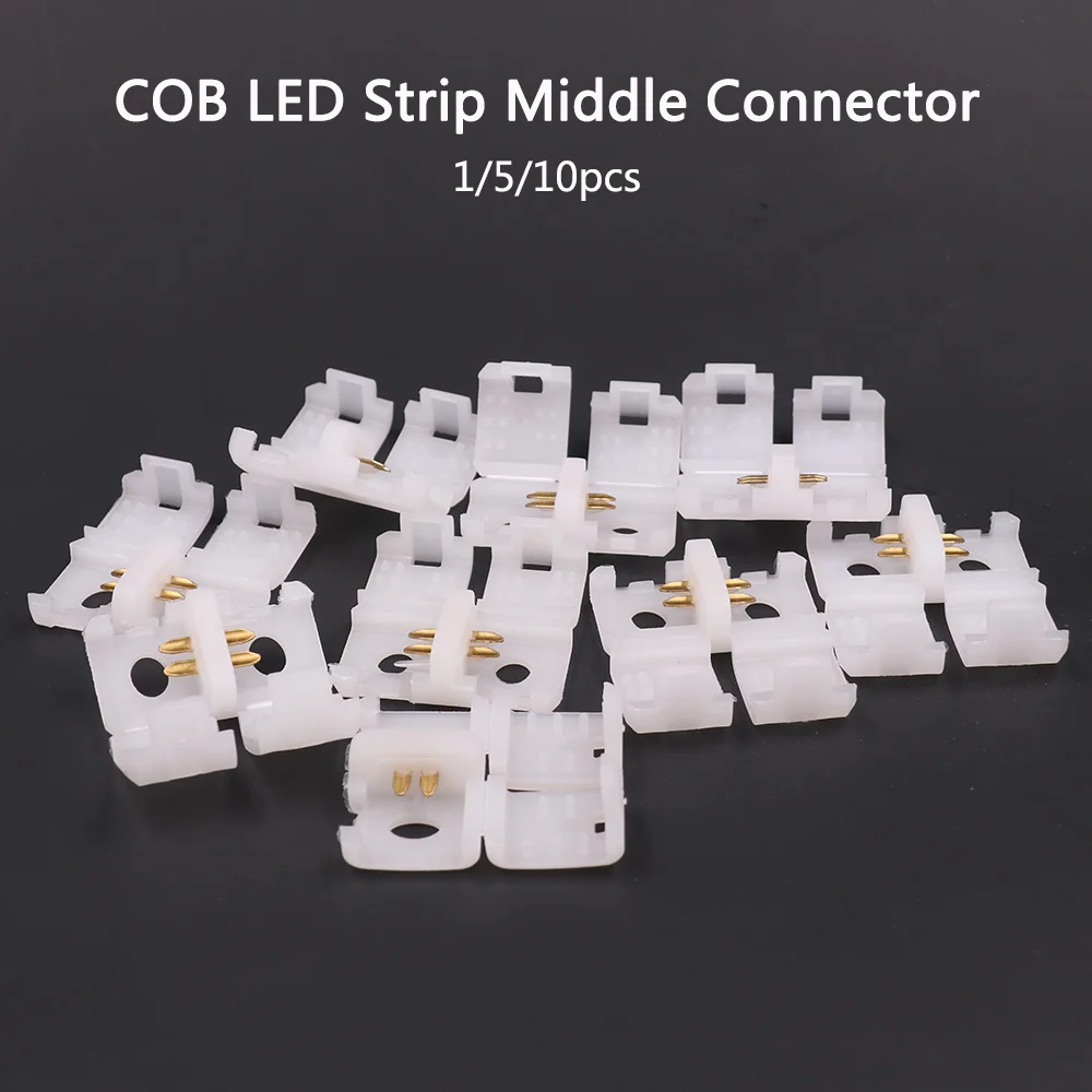 2 Pin Connector I Shape FOB COB LED Strip Middle Connector for 220V 110V 288Leds/m High Voltage COB LED Lights Tape