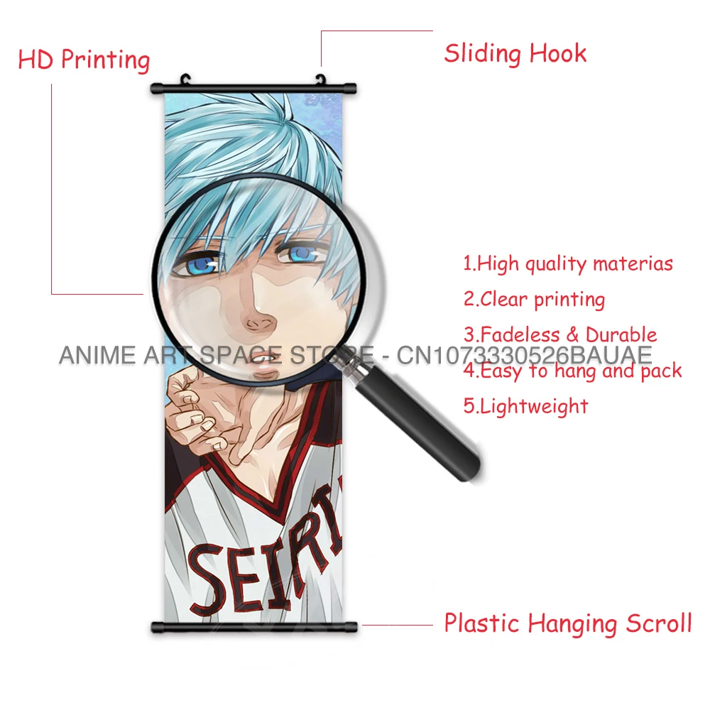 Kuroko no Basket Wall Scroll – Tetsuya Kuroko Anime Canvas Poster