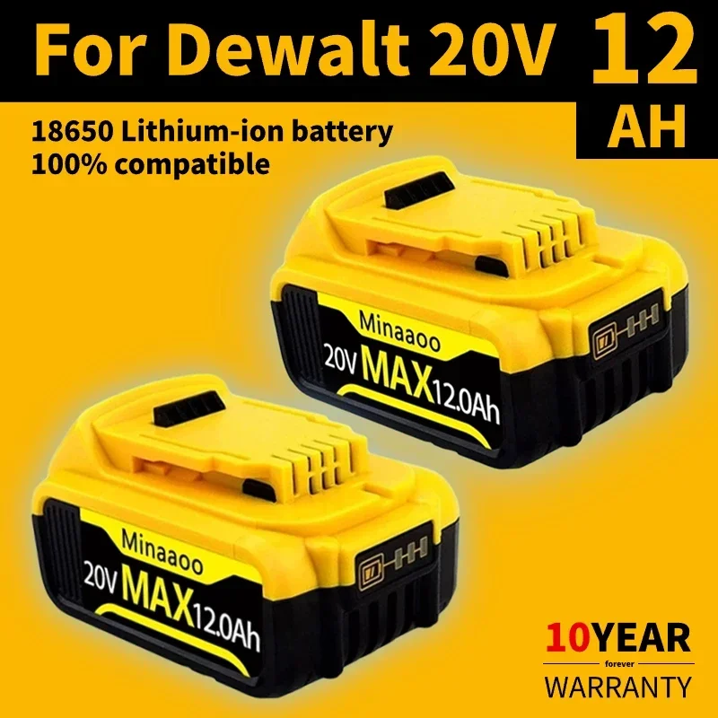 

Сменный литий-ионный аккумулятор 20 в, совместимый с DeWalt MAX DCB200 DCB205 DCB201 DCB203, электроинструмент емкостью 12 Ач