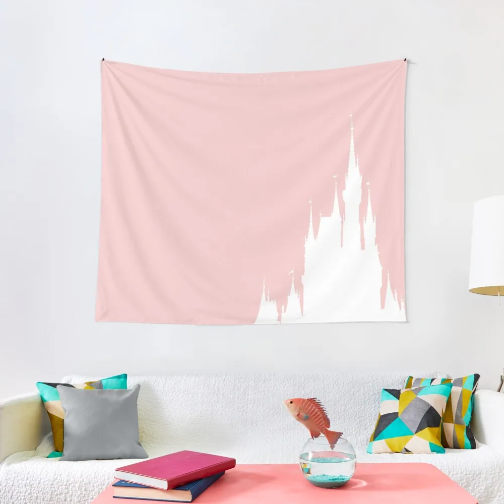 

Castle Silhouette Millennial Pink Tapestry Room Decoration Accessories