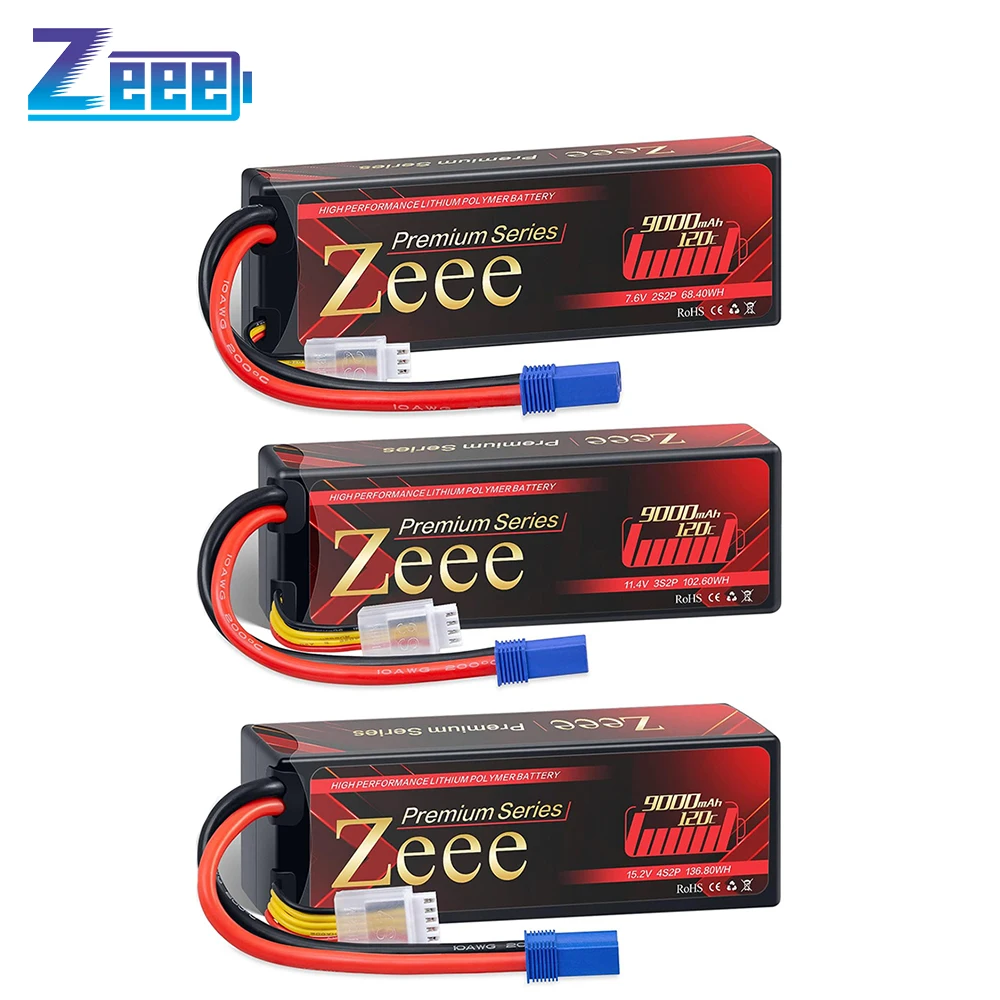 Bateria Zeee HV Lipo, Hardcase com plugue EC5, Modelo de corrida