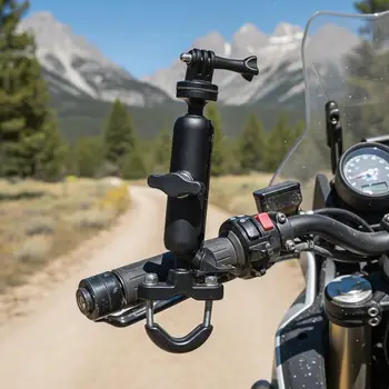 Supporto in metallo per fotocamera da moto/bicicletta, montaggio su manubrio/specchietto, per accessori action camera
