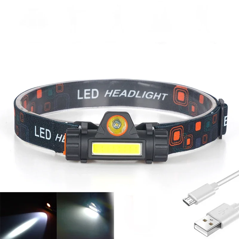 T706 XPE COB LED Headlamp USB Rechargeable Headlight Outdoor Work Lamp Built In Battery Repairing Torch Flashlight Magnet Bottom