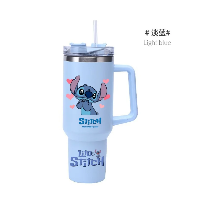 Vaso térmico Lilo y Stitch de 40 oz con pajilla y acero inoxidable