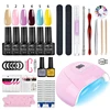 Nail Gel Polish Kit With UV Nail Lamp Soak Off UV LED Nails Varnish Set Semi Permanent Nail Art Gels Lacquer Manicure Tools Set 1