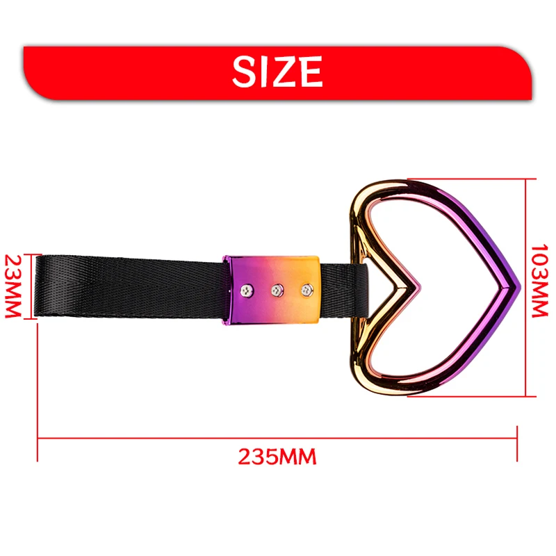 Colorful Car Tow Strap Tsurikawa Ring Heart JDM Train Bus Handle Hand Strap Styling Drift Charm Auto Accessories 1pcs car accessories