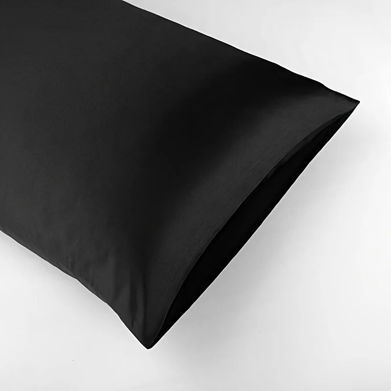 Luxurious Black Silk and Satin Pillowcases - Set of Two, Standard & Large Sizes, Ultra-Soft