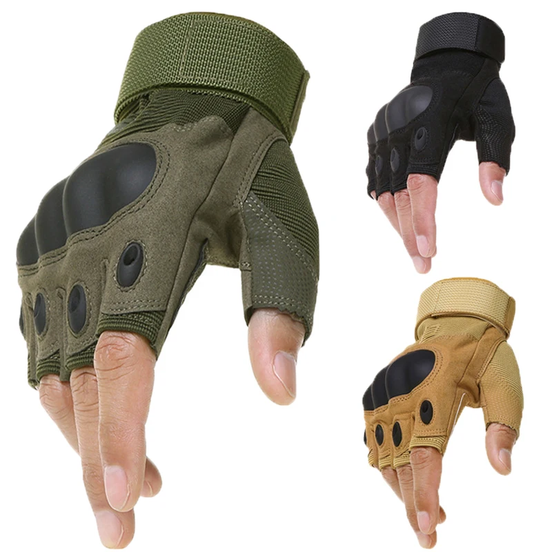 

Outdoor Tactical Army Fingerless Gloves Hard Knuckle Paintball Airsoft Hunting Combat Riding Hiking Military Half Finger Gloves