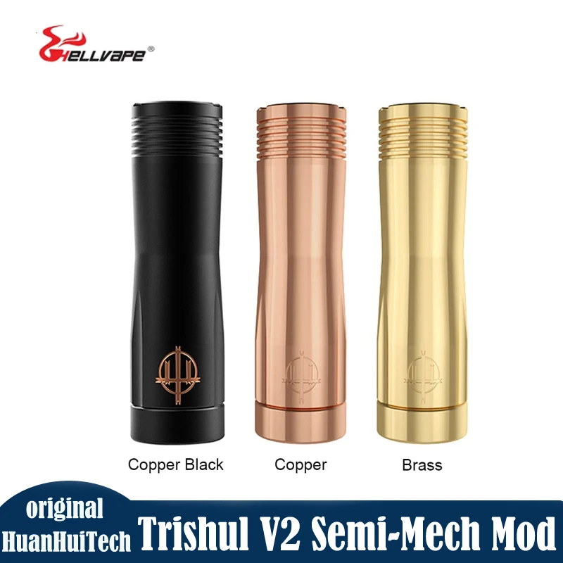 

Original Hellvape Trishul V2 Semi-Mech Mod N52 NdFeB magnet button With HELLCHIP Compatible With 18650 20700 21700 Batteries