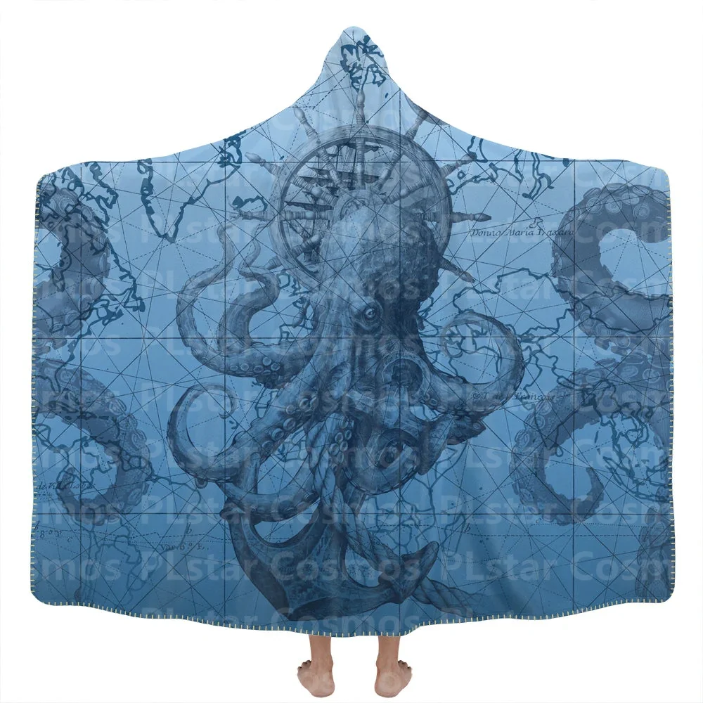 

Sea Beast Hooded Blanket 3D All Over Printed Wearable Blanket for Men and Women Adults Kids Fleece Blanket