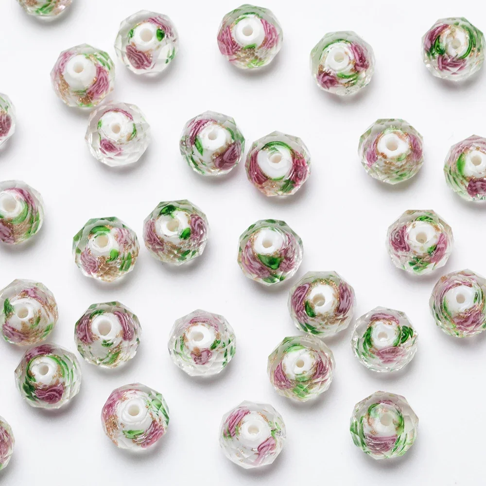 10 Brins De Perles Rondelles En Verre Cristal à Facettes - Multicolore - DIY Bijoux