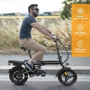Folding Electric Bike for Adult With Basket 350W Foldable Electric Bicycle 48V 10.4AH Commuting Lightweight Cycling Escooter 2