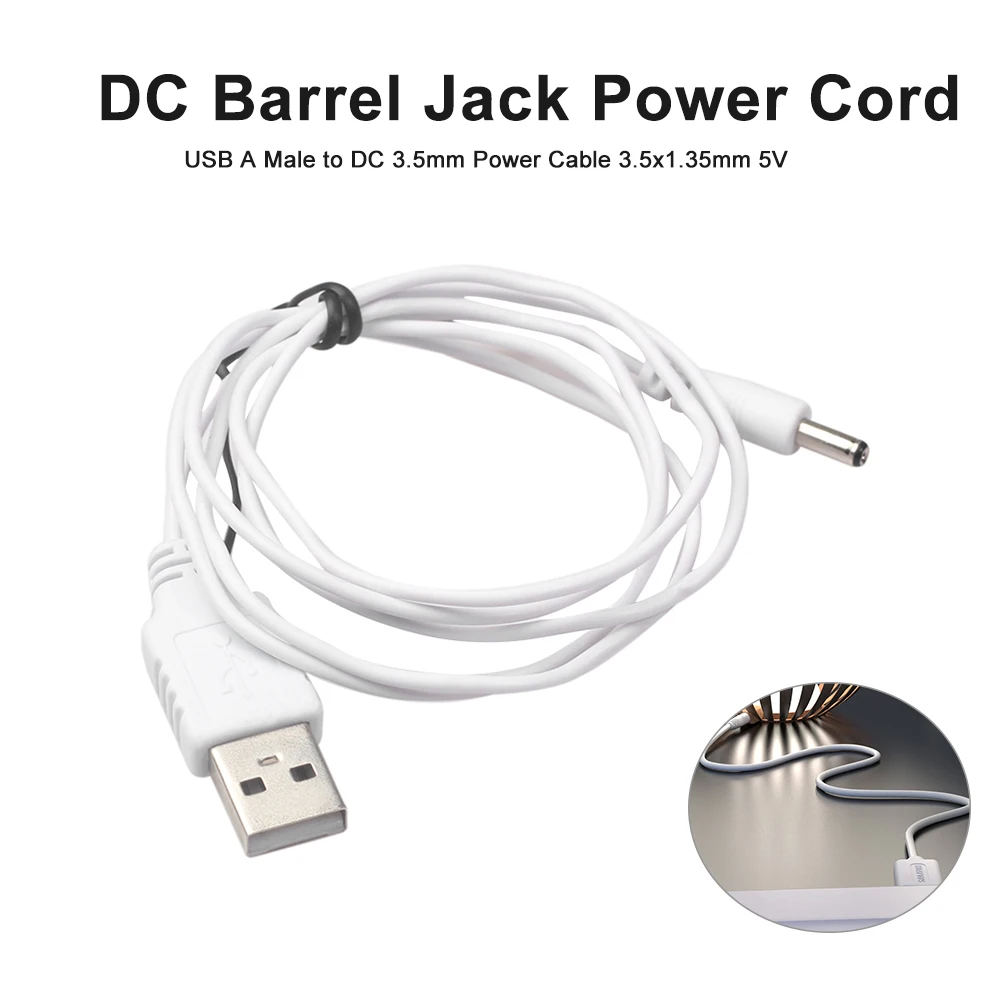 USB to DC 3.5mm Power Cable for Speaker 3.5x1.35mm 5V DC Barrel Jack Connector Power Converter Charging Cable