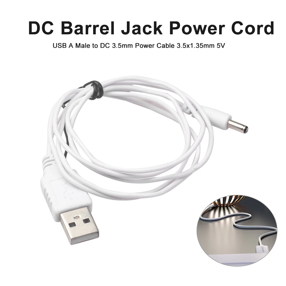 Charging Cable USB Charging Cable USB DC Converter USB to DC 3.5mm Power Cable for Speaker 3.5x1.35mm 5V DC Barrel Jack Connector Power Converter Charging Cable