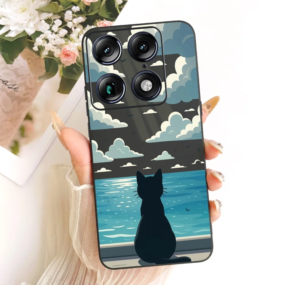 Cute Cartoon Cat Soft Silicone Shockproof Bumper Case - Air Pro Phone Shell