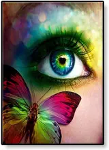 Diamond Art Kits for Adults 5D Diamond Painting DIY Diamond Art Crafts Full Diamond Dots Mosaic Set A Pretty Eye with Butterfly