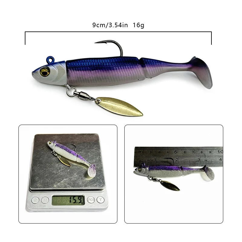 6Pcs 15.5g 22g  Jig Head Artifial Bait  Jigging Soft Fishing Lure with T Tail  for Sea Fishing Bass Snapper Freshwater