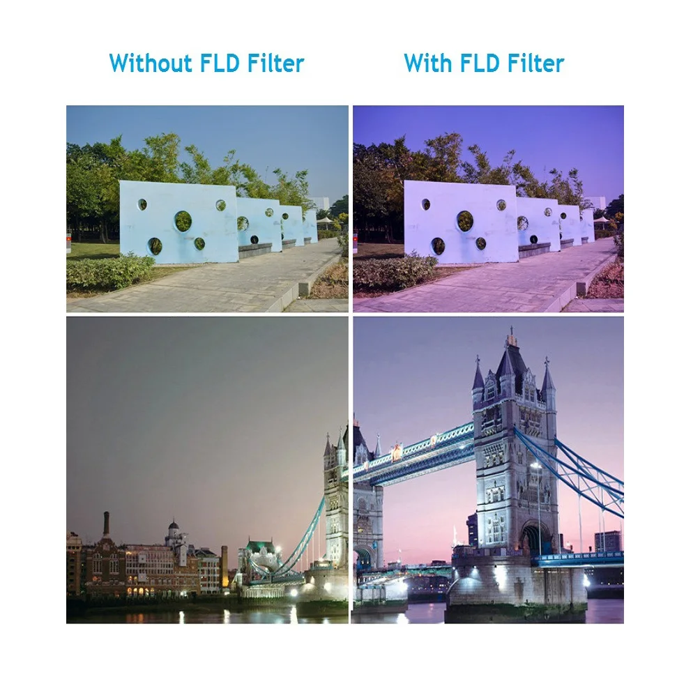 Lot 3 Filtres UV CPL FLD 52-67mm pour Objectif Appareil Photo