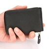 RFID Men's Card Holder Unisex Wallet Genuine Leather Business Card Holder Zipper Card Protect Case ID Bank Card Holders Purse 5