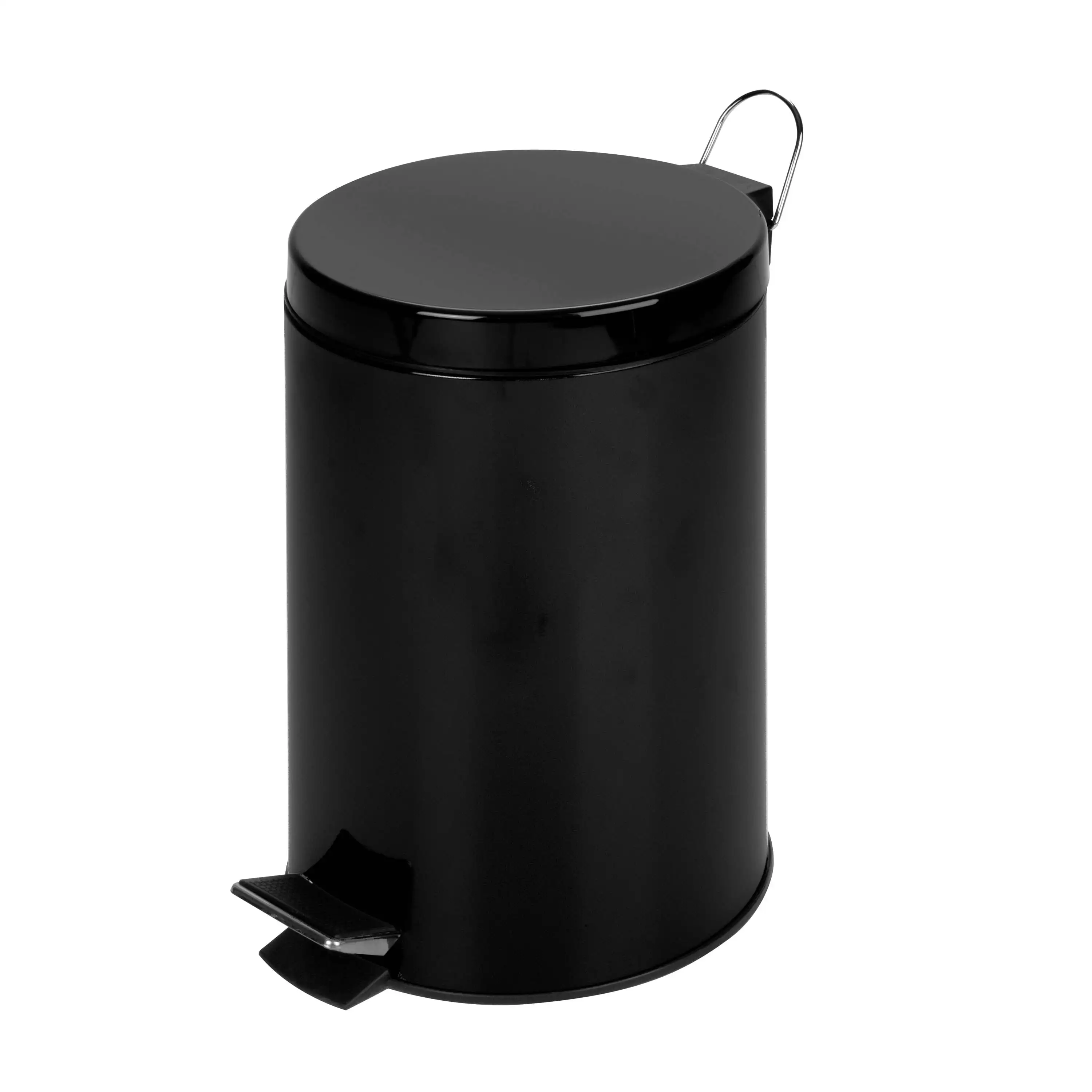

Honey Can Do 3.17 Gallon Indoor Round Steel Step Trash Can, Black
