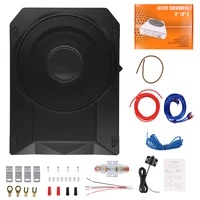 Hikity 800W 10" Ultra-Thin Subwoofer 12V Under-Seat Car Audio Active Subwoofer With Audio Cable Audio Processor Music Player 6