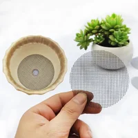 Tapis d'écran de trou de Pot de 50 pièces, écran de trou de Drainage rond pour empêcher la perte de sol, joint d'écran de Drainage des plantes, fournitures de jardinage 2