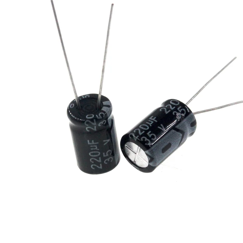 

50pcs 220uF 35V 220MFD 35Volt 8*12mm Aluminum Electrolytic Capacitor Radial 220mf35v 220uf35v 35v220mf 35v220uf