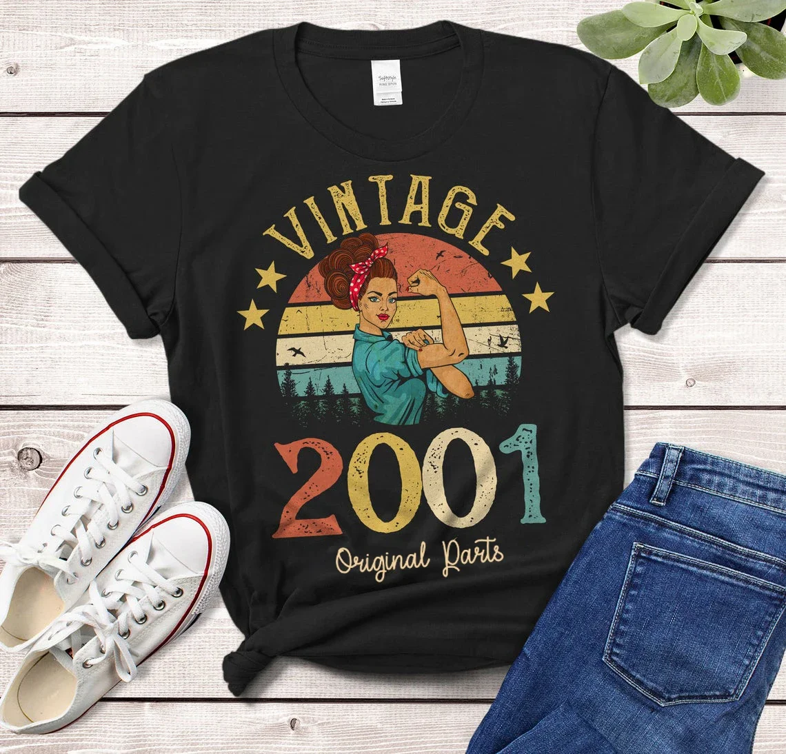 

Винтажная 2001 оригинальная женская футболка Rosie 22 дюйма 22 дюйма, идея для подарка на день рождения, веселая Ретро футболка для девочек
