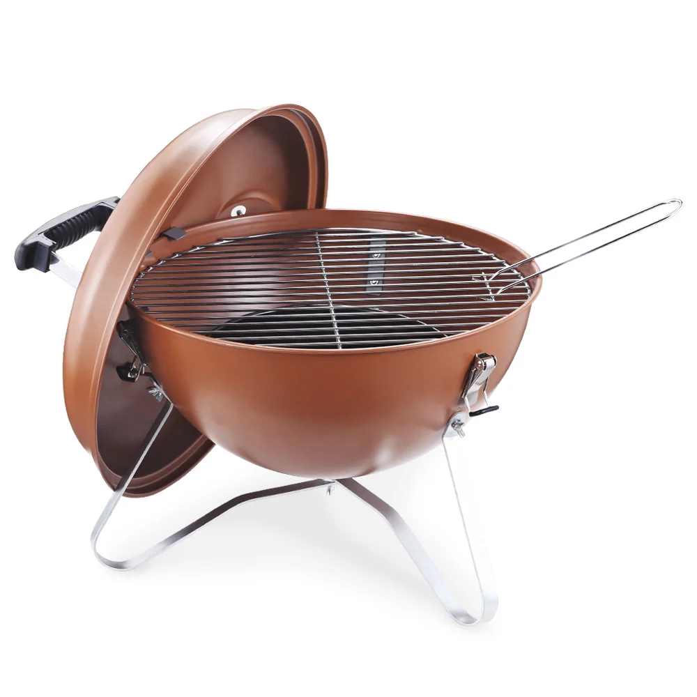 Portable Charcoal Grill Tabletop Outdoor Barbecue Smoker Small BBQ Grill for Outdoor Cooking Backyard Camping Picnics Beach