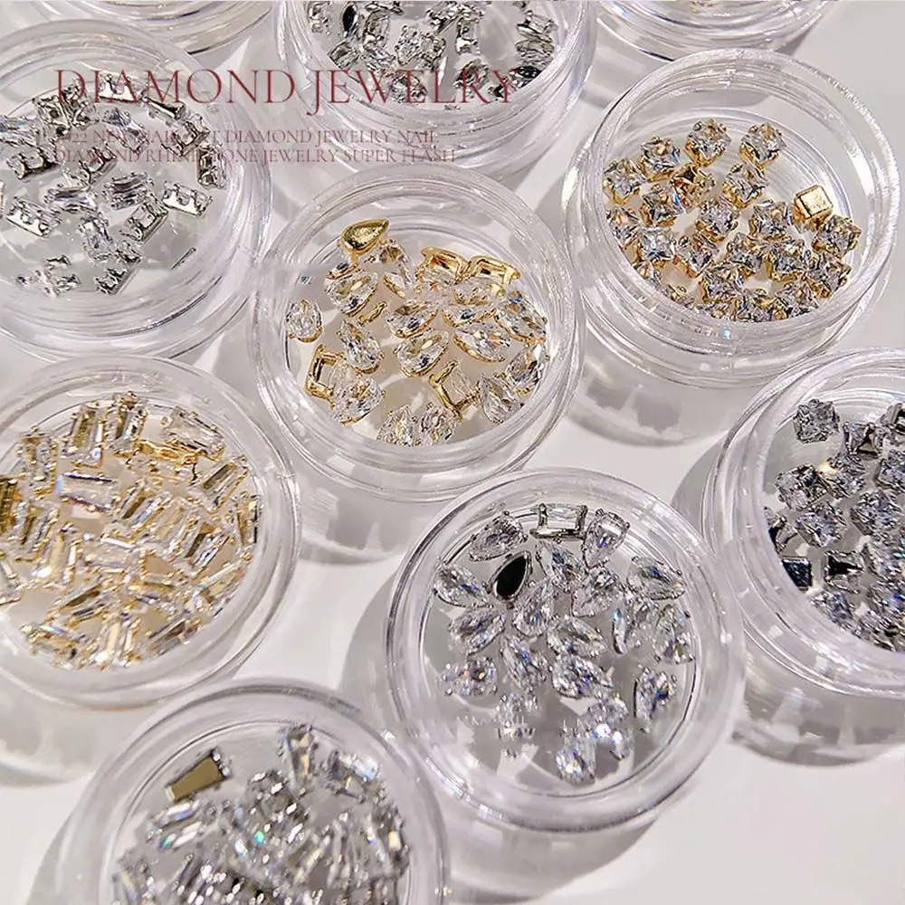 Manicure Water Drop Zircon Nail Ornaments Diamond Nail Decoration Crystal Nail Rhinestone Nail Art Charms Nail Jewelry Set