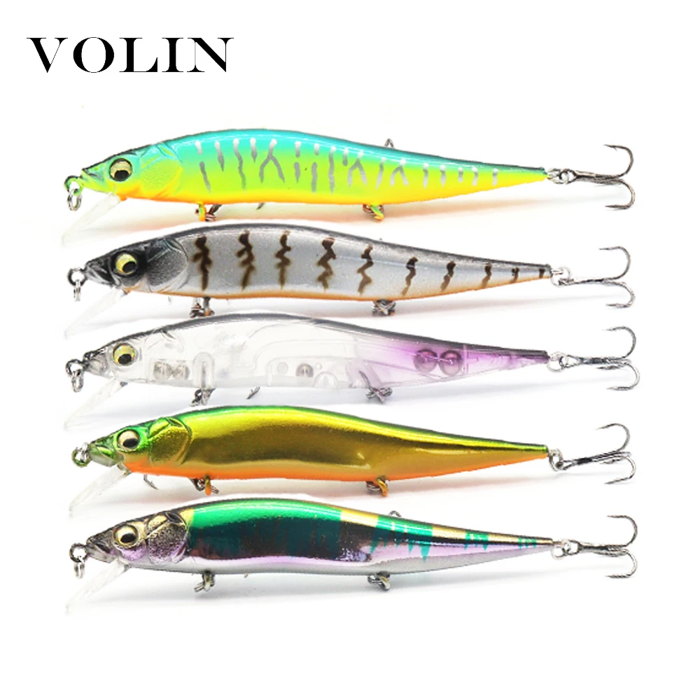 

Volin New 1pc NEW Wobbler Minnow Fishing Lure Bass Baits 100mm 8.5g with 3 Fishing Hooks Fishing Tackle Lure