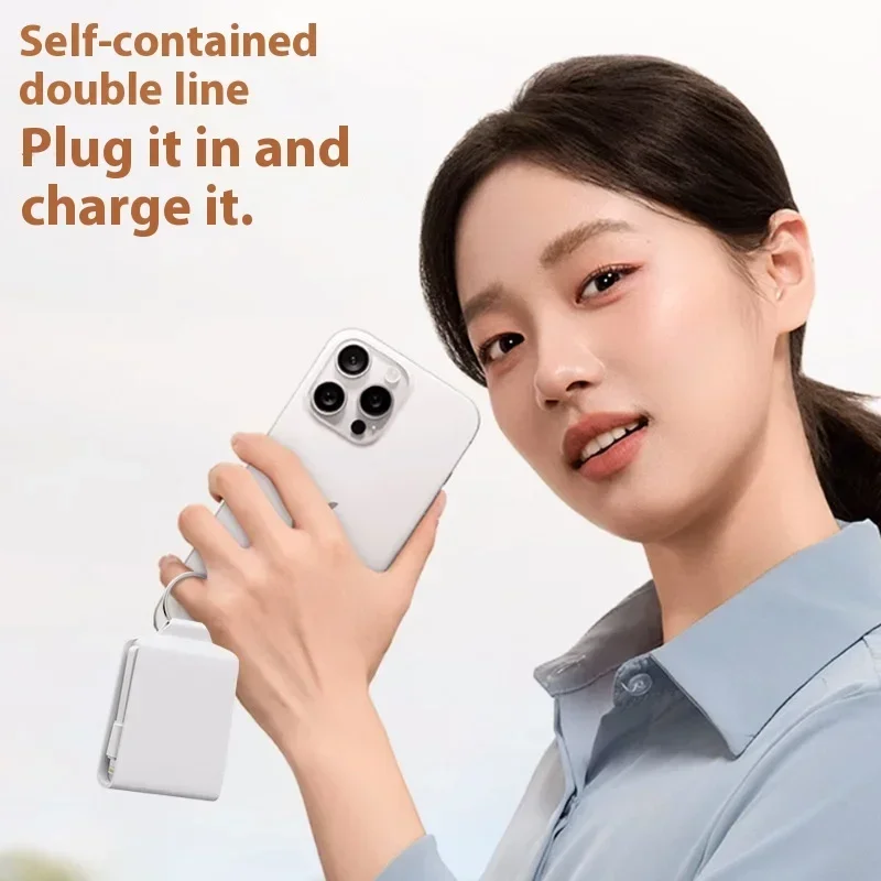 JayoWade Portable Charger Chain Mobile Mini Powerbank With Cable Batterie Externe 2000mah Phone Small Chain Keychain Power Bank 3
