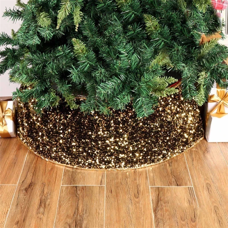 colarinho com lantejoulas glitter para decoração de base para árvore de saia decorativa