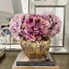 Extremely simple style creative hammer pattern decoration, high-end platinum color matching, light luxury ceramic vase, living r 3