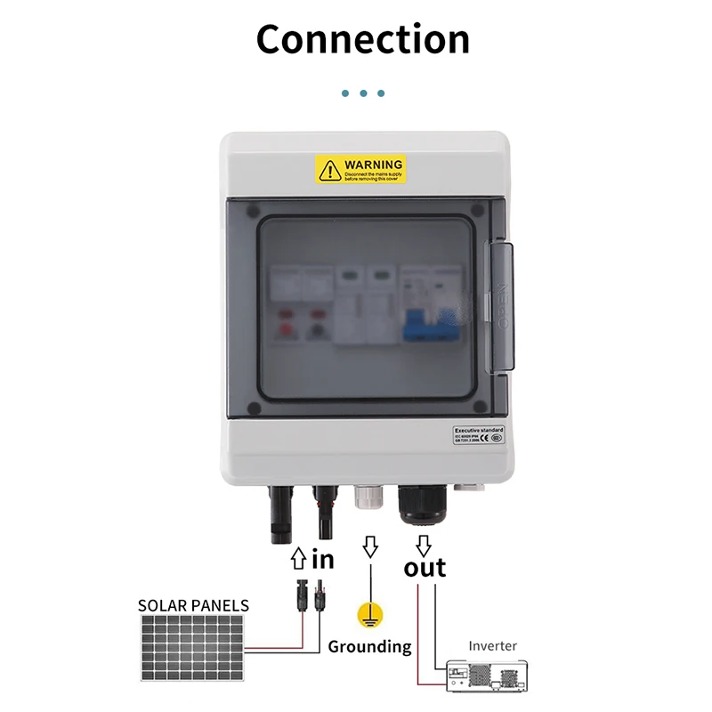 Photovoltaic combiner box Solar PV Combiner Box 1-input 1-out 600V Fuse IP65 MCB SPD Waterproof pull-out Hard shell