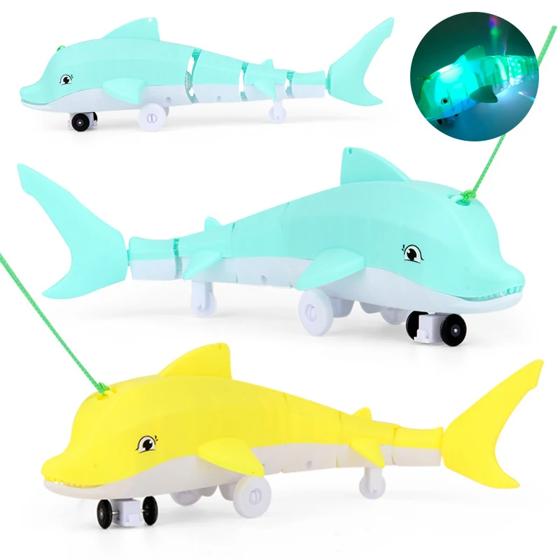 Electric Children\'s Toy Leash Dolphin Small Toy Light Music Toy Light And Music Universal Toy Fun Children\'s Toy